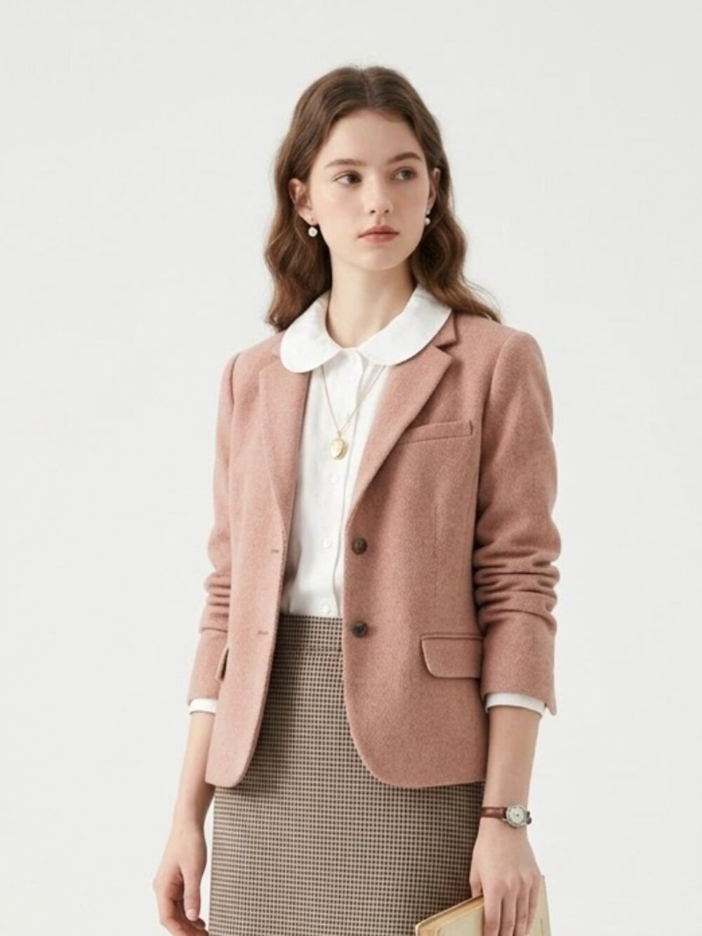 Gap Academy Blazer Pink Academia Twee Office Preppy Chevron 12